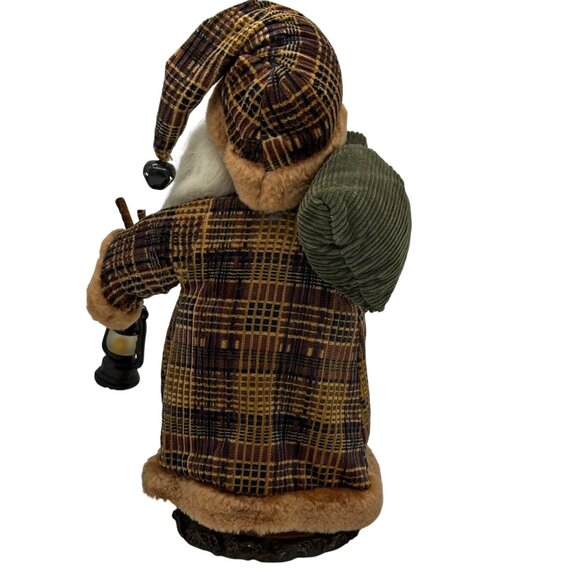 Vtg Old World Santa Claus Figurine Father Christmas Lantern Velvet Coat 13” Core - Picture 8 of 9